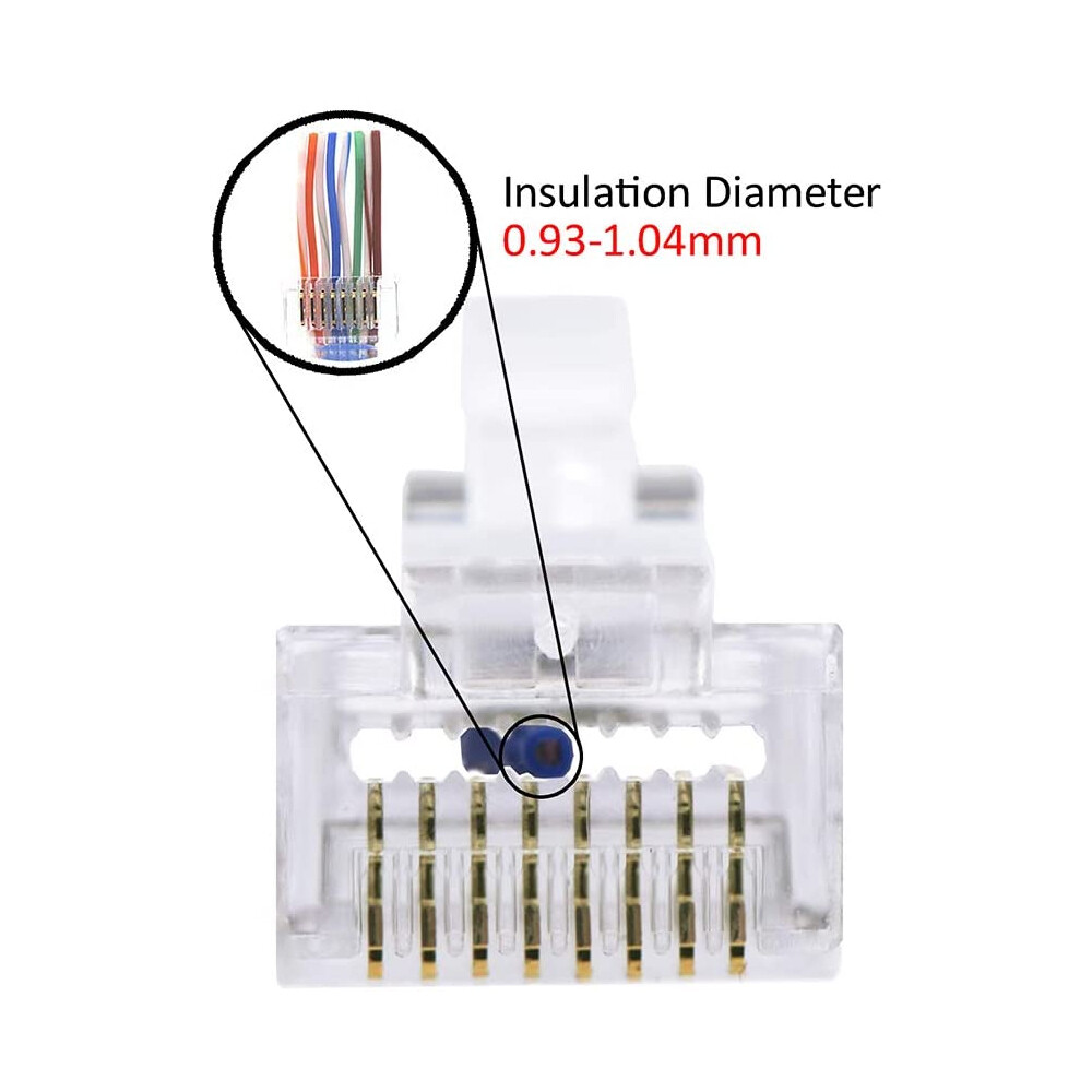 500pcs RJ45 Pass Through Modular Plug Network Cable Connector End 8P8C CAT6 CAT5