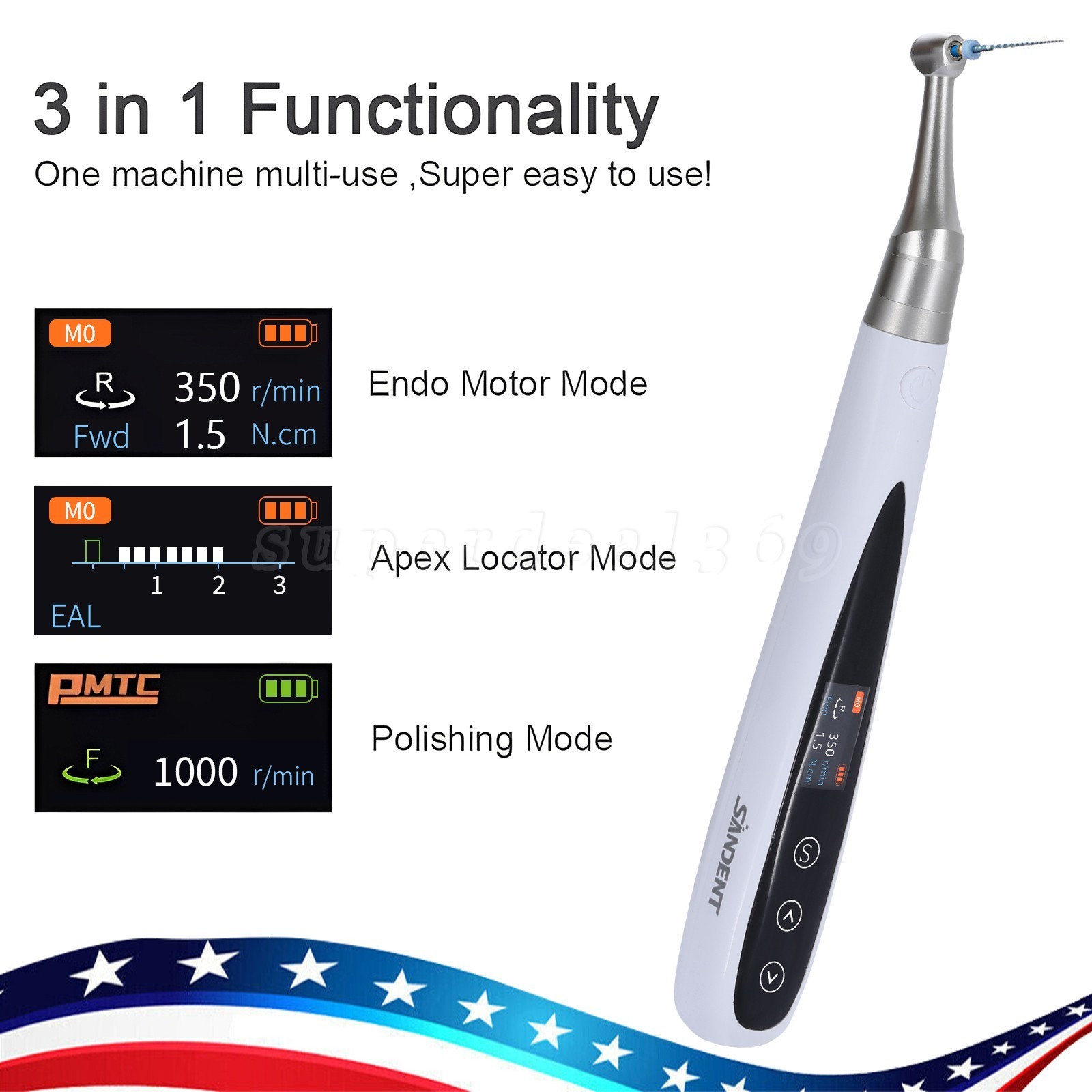 Dental Endo Gutta Percha Endodontic Heated Pen / 3in1 Endo Motor Apex Locator dp