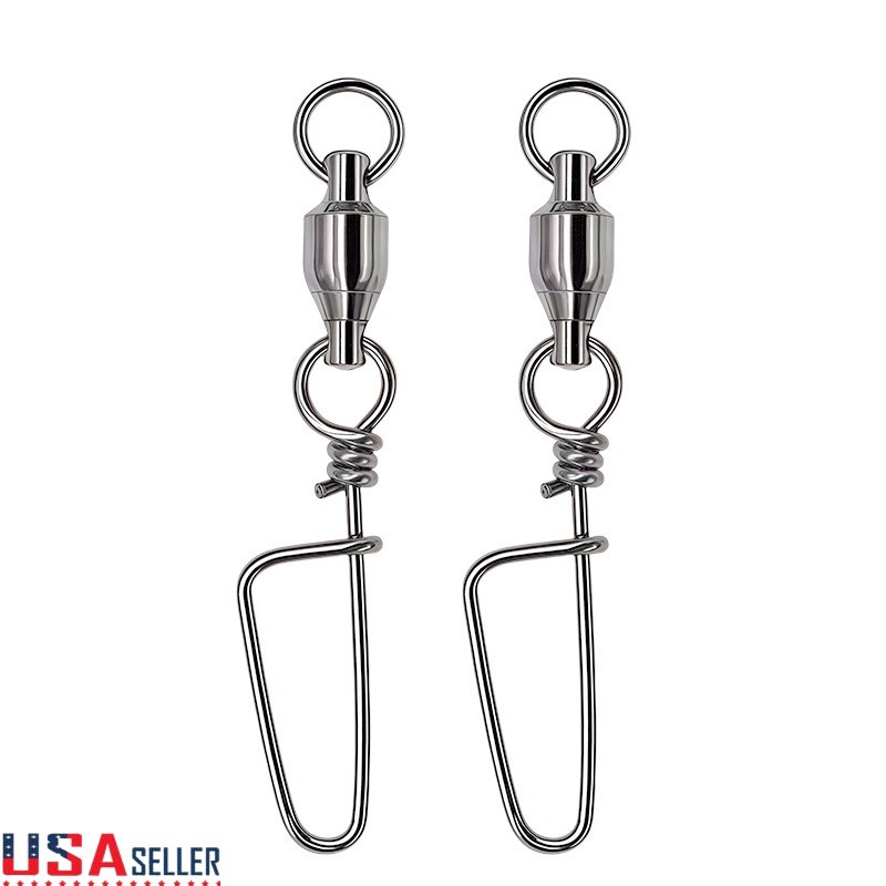 50PCS Ball Bearing Swivel with Coast Lock Swivel Snap Fishing Tackle Connectors