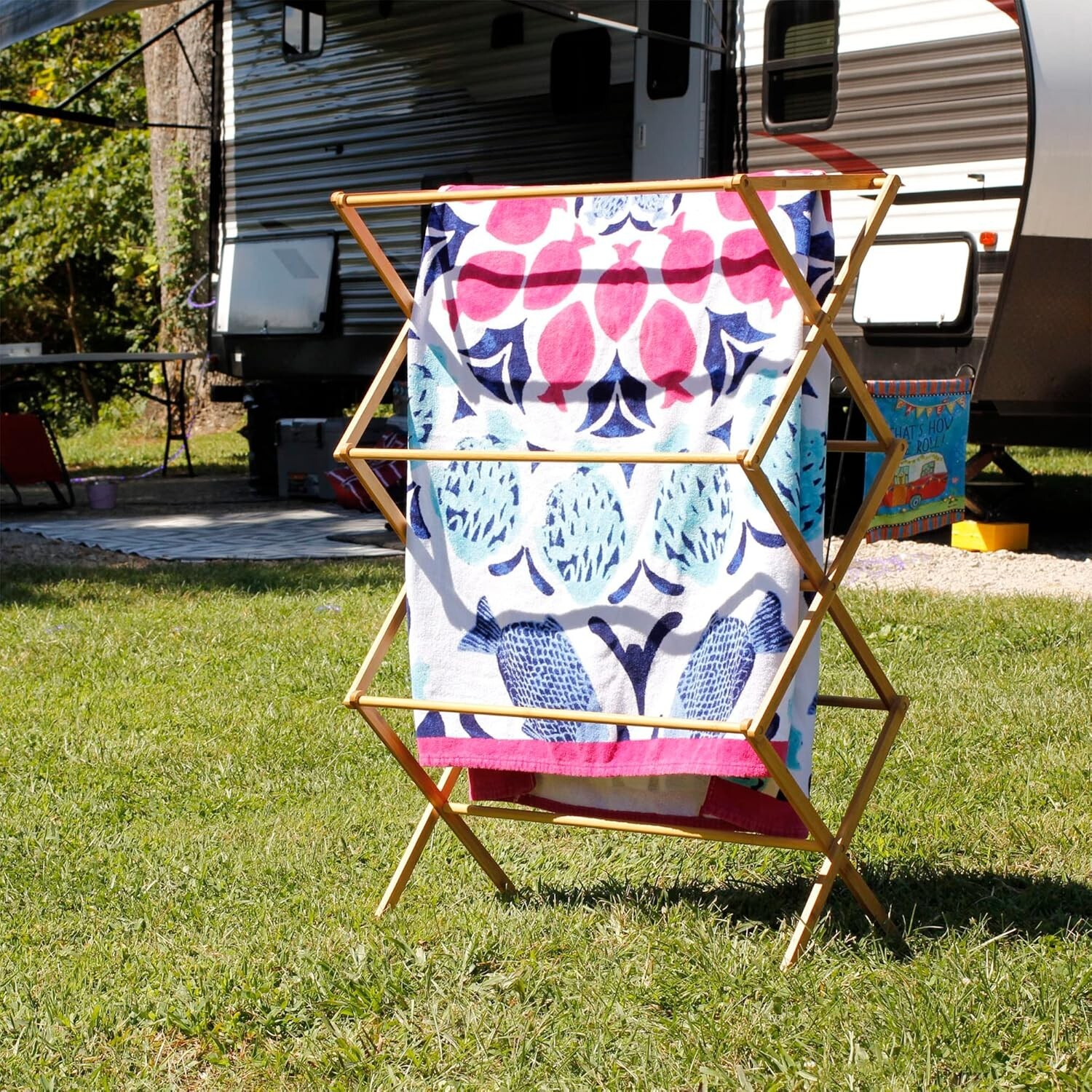 Heavy Duty Wooden Clothes Drying Rack - Bamboo