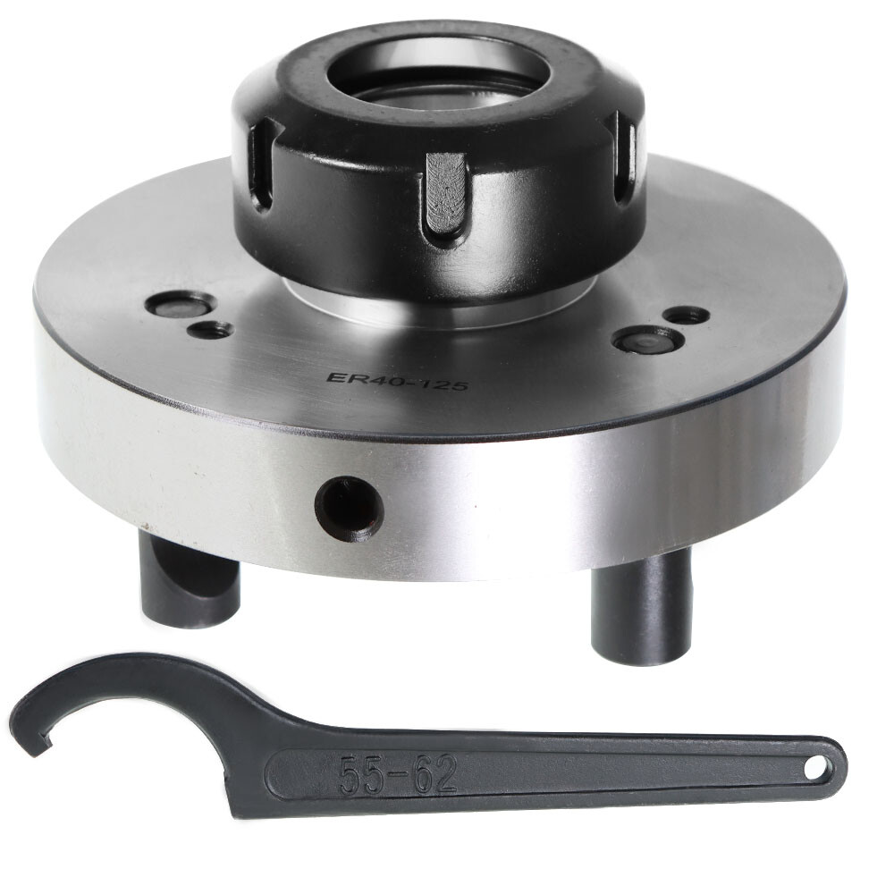 Collet Chuck ER40 125mm Diameter Compact Lathe Tool Stud 5/8" For Milling Lathe