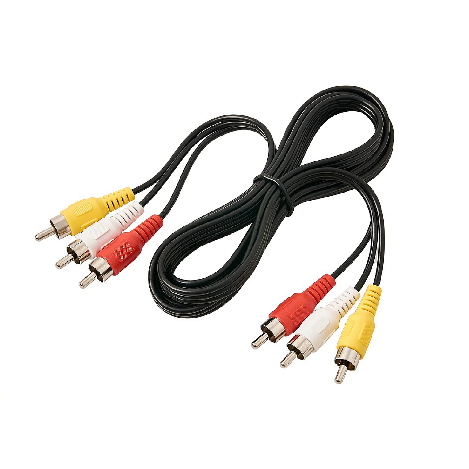 SatelliteSale AV Male to Male 3 RCA Audio Video Composite Cable Black (6 feet)