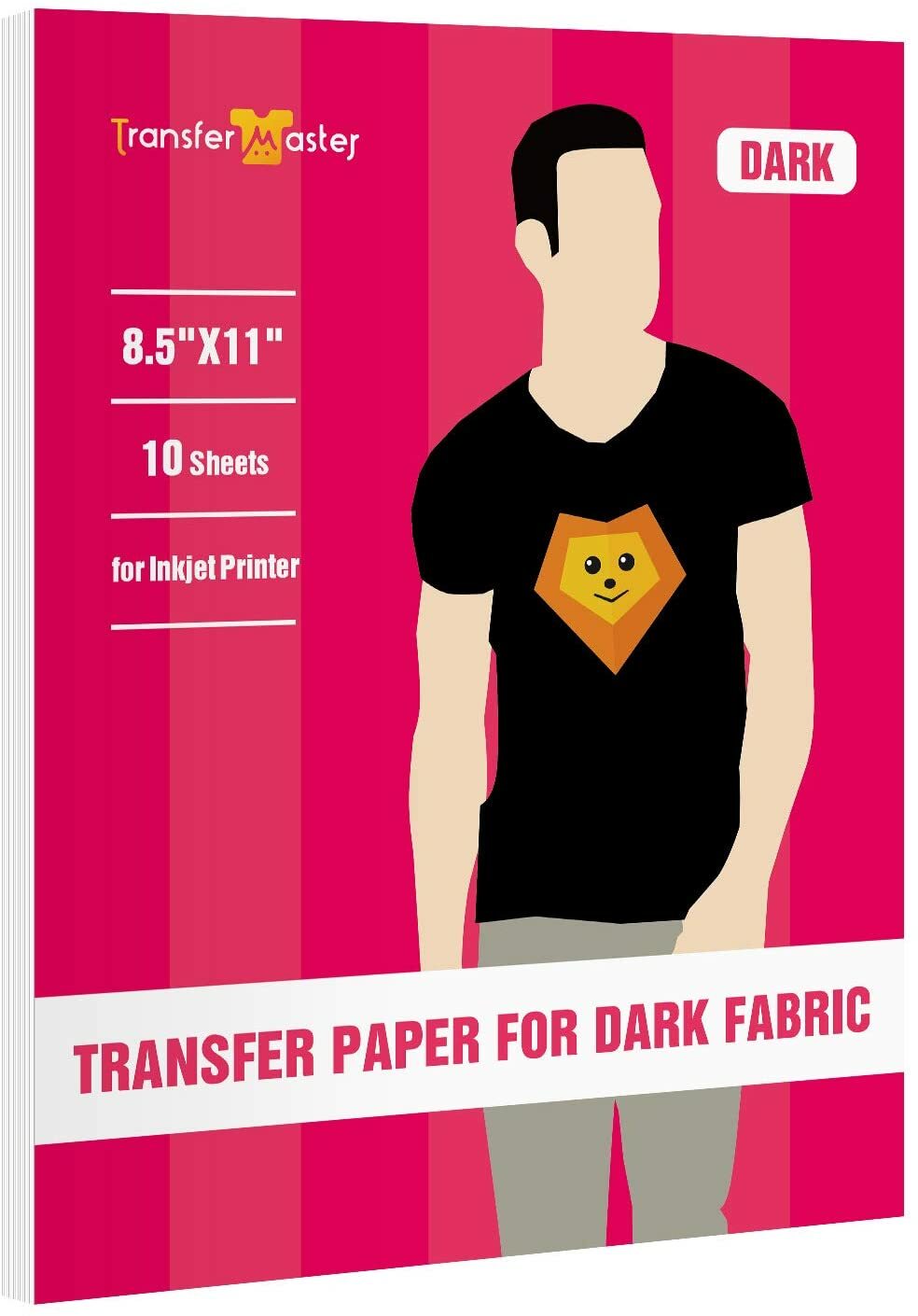 Inkjet Transfer Paper for Dark Fabric Printable Heat Transfer Vinyl Sheet 8.5x11