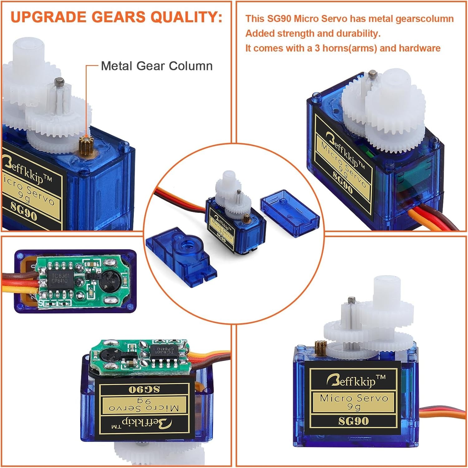 4Pcs SG90 9g Micro Servos for RC Airplane Helicopter Car Boat Control