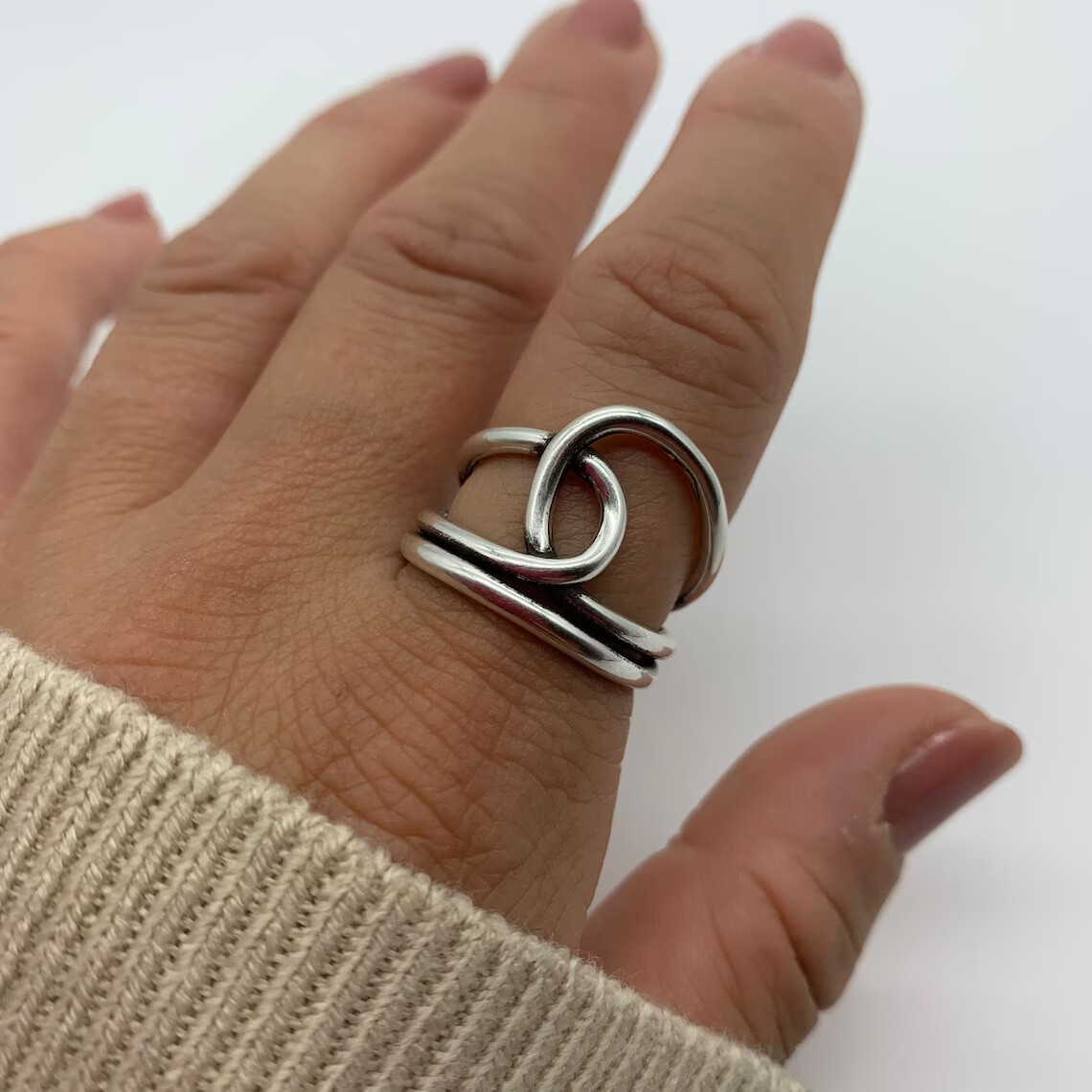 Knot Thumb Ring 925 Sterling Silver Band & Statement Ring Handmade Ring All Size