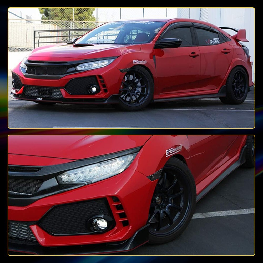 2PC For 2016-2021 Honda Civic Front LED Side Bumper Marker Smoked White LED EOA