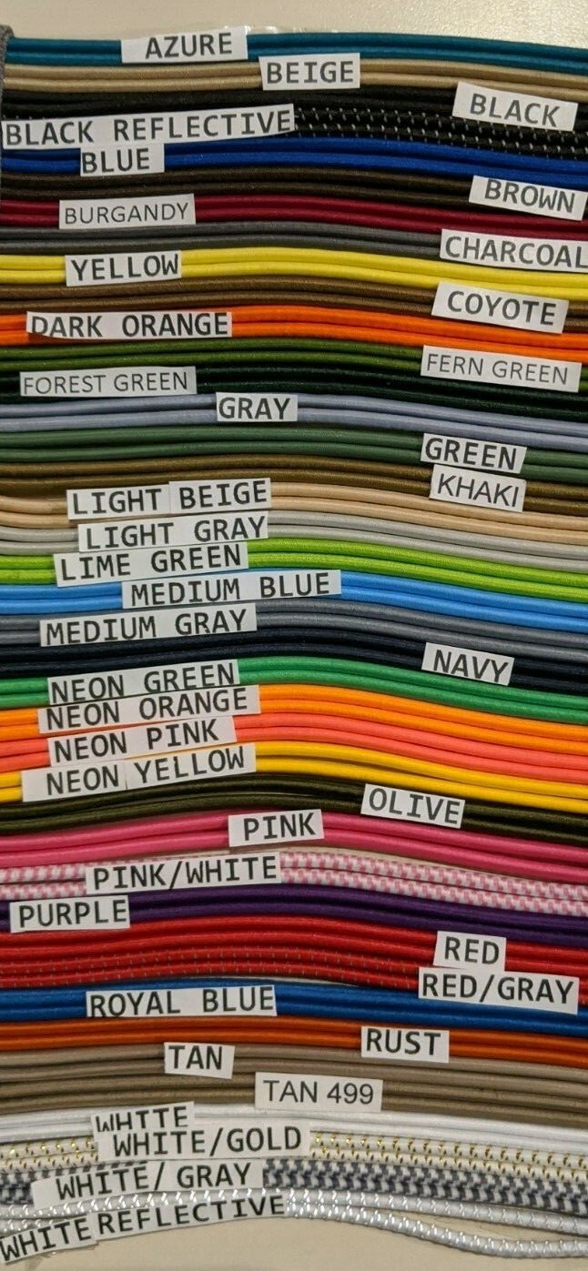 1/8" Bungee Shock Cord Many Colors Cut by the Foot , Nice Quality Bungee !