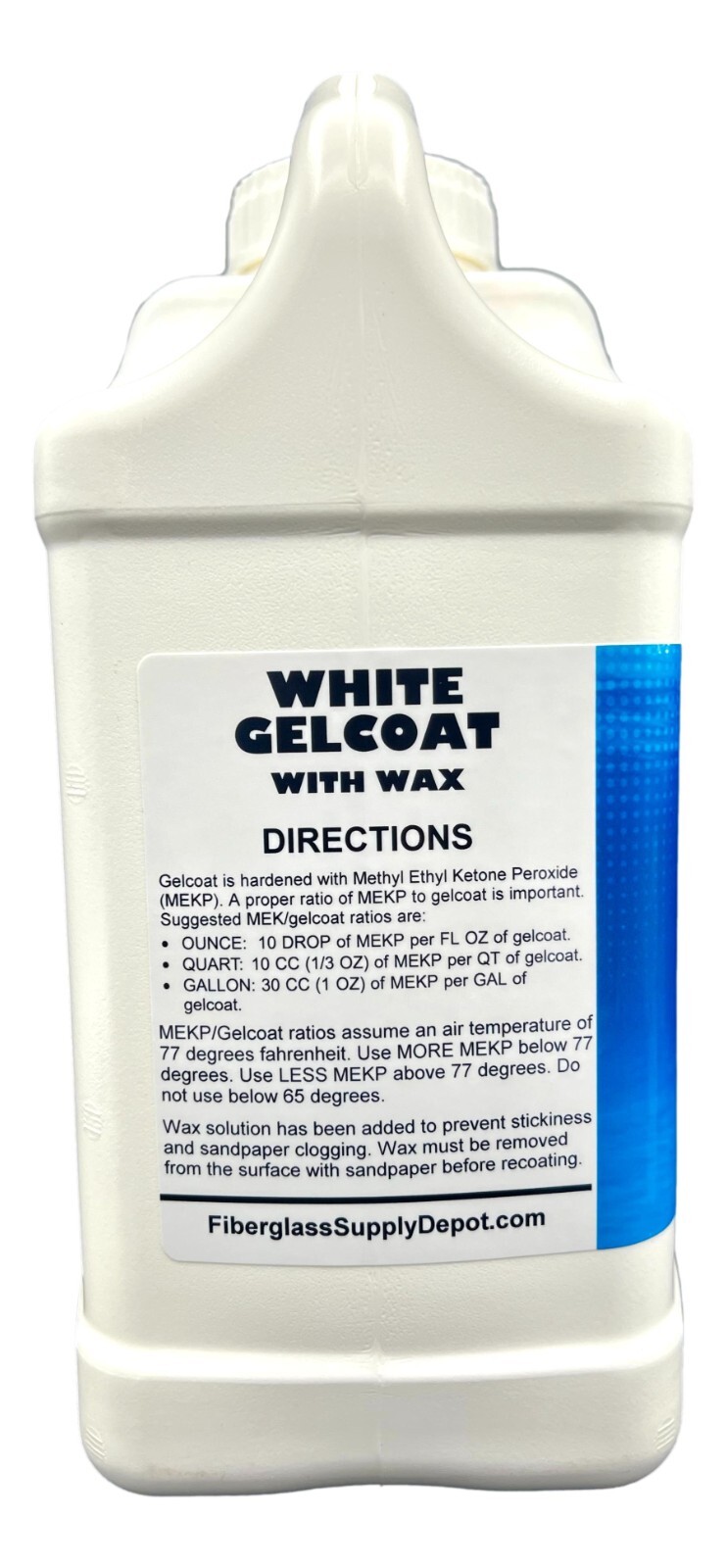 White Gelcoat with Wax (Gallon) with 2 oz of MEKP Hardener