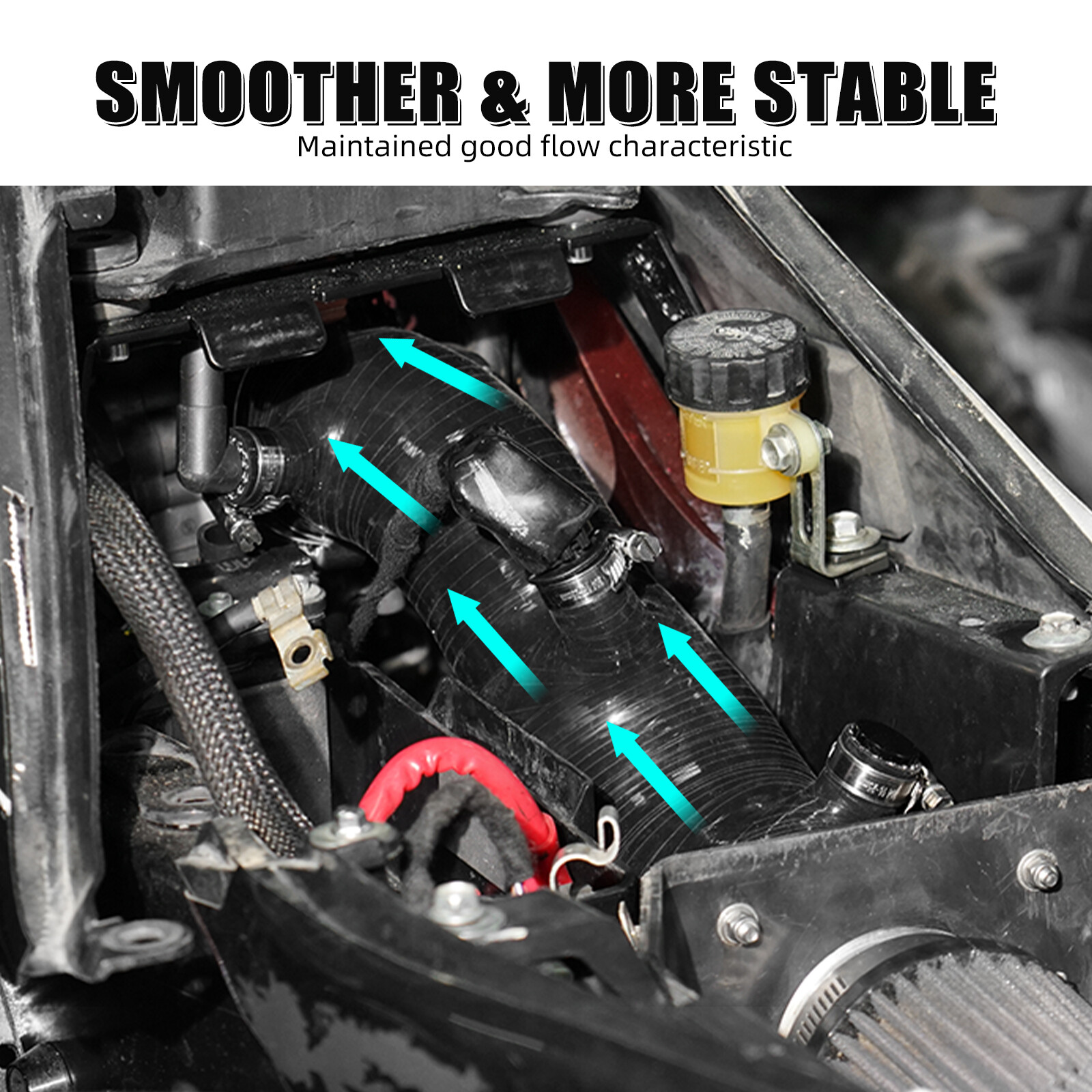 For Yamaha Raptor 700R YFM700 Silicone Air Intake Hose #2LS-14453-00-00 Black