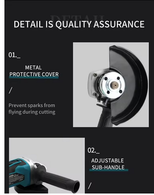 Makita 18V 125mm DGA404 Brushless Electric Angle Grinder High Power Rechargeable