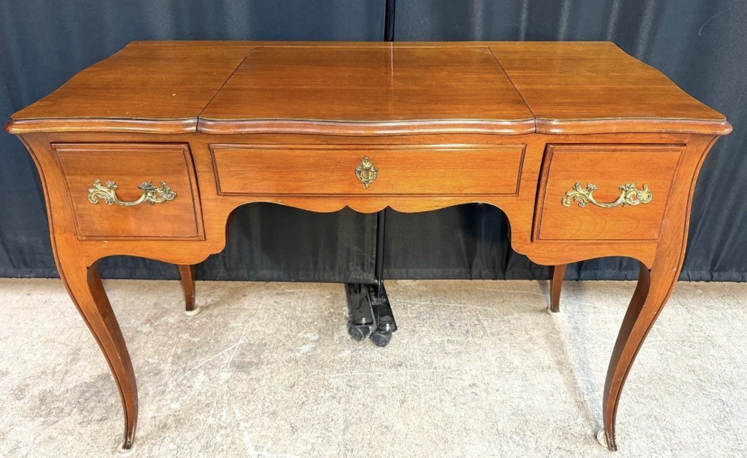 Antique mid-century John Widdicomb flip top vanity