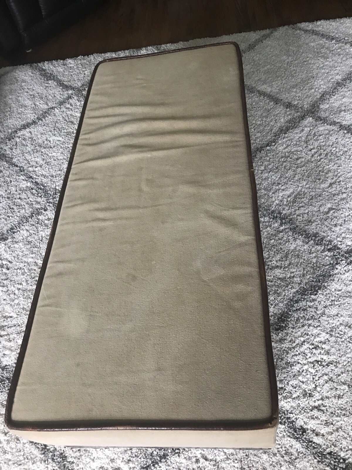Leather Suede Wood Decor Bench Beautiful