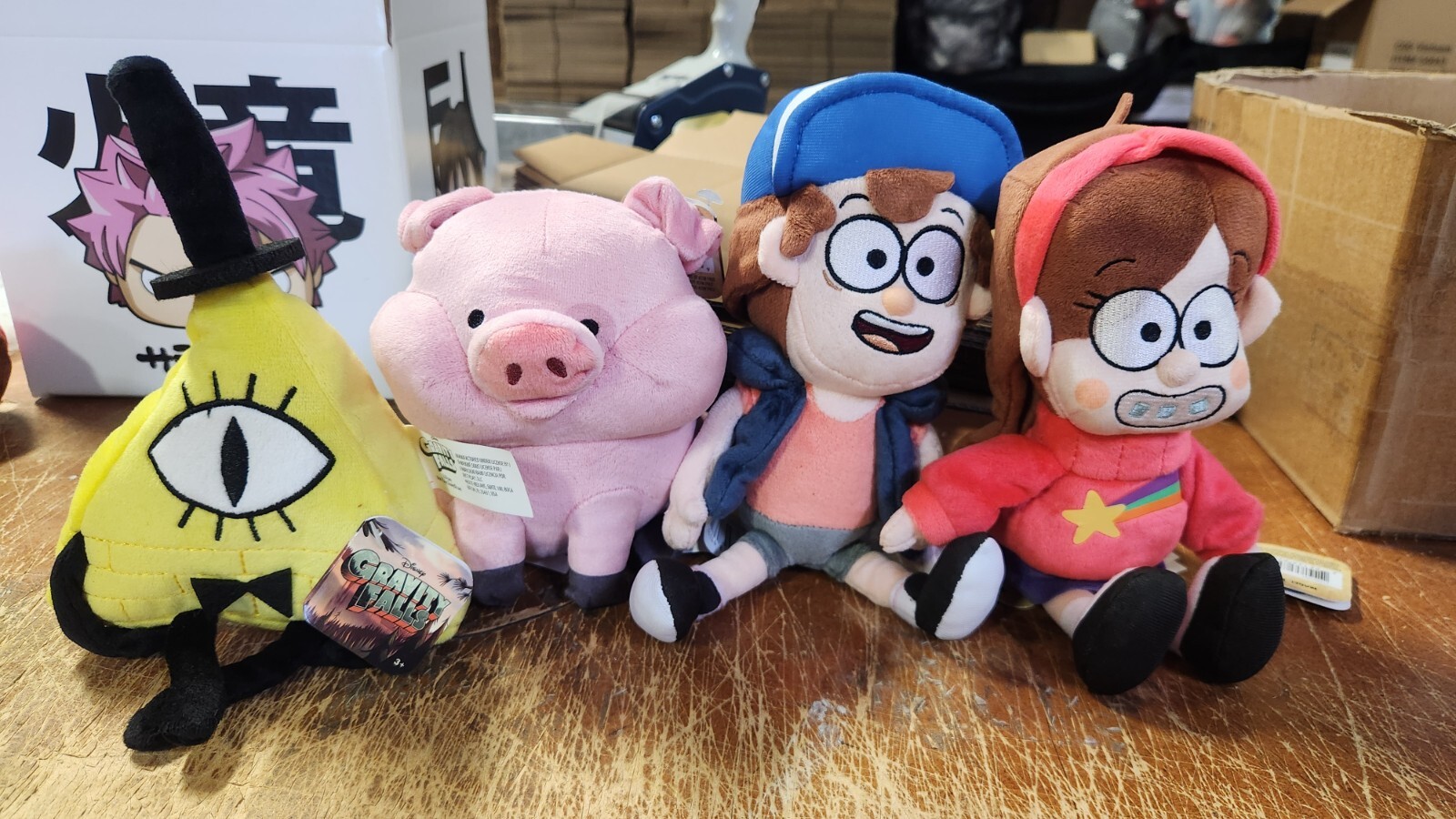 4x GRAVITY FALLS 8" PLUSH COMPLETE SET DISNEY AUTHENTIC BILL CIPHER NEW IN BAG