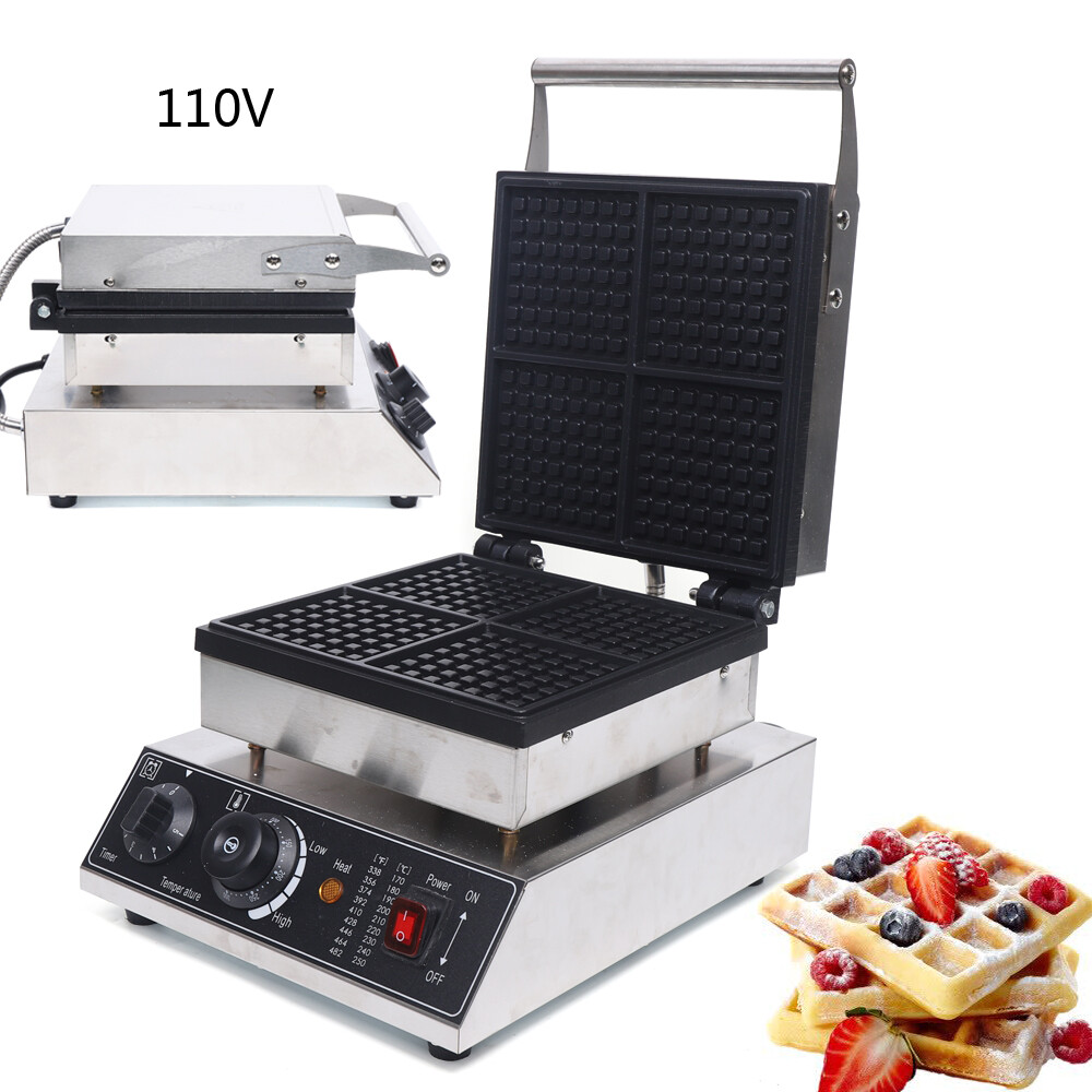 Commercial Electric Waffle Maker Belgian Waffle Baker Baking Machine Nonstick