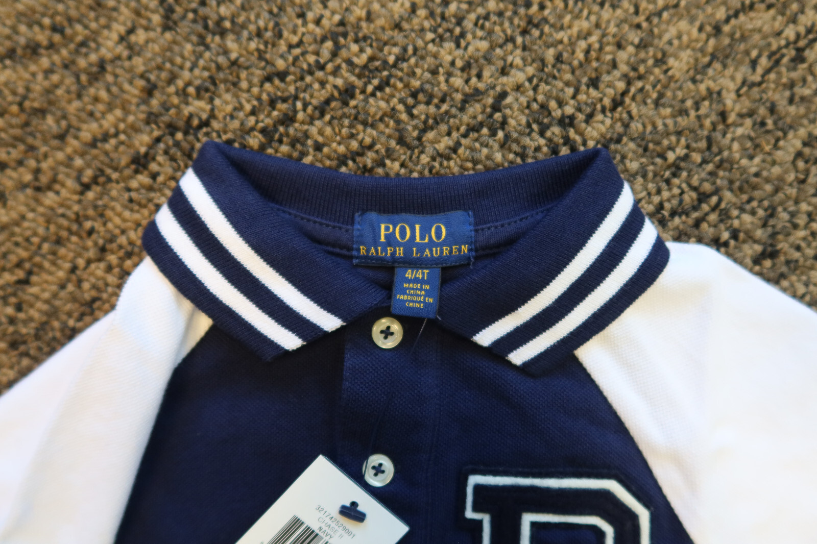 New Polo Ralph Lauren Boys NY Polo P-Wing Shirt - 4 / 4T - Navy / White