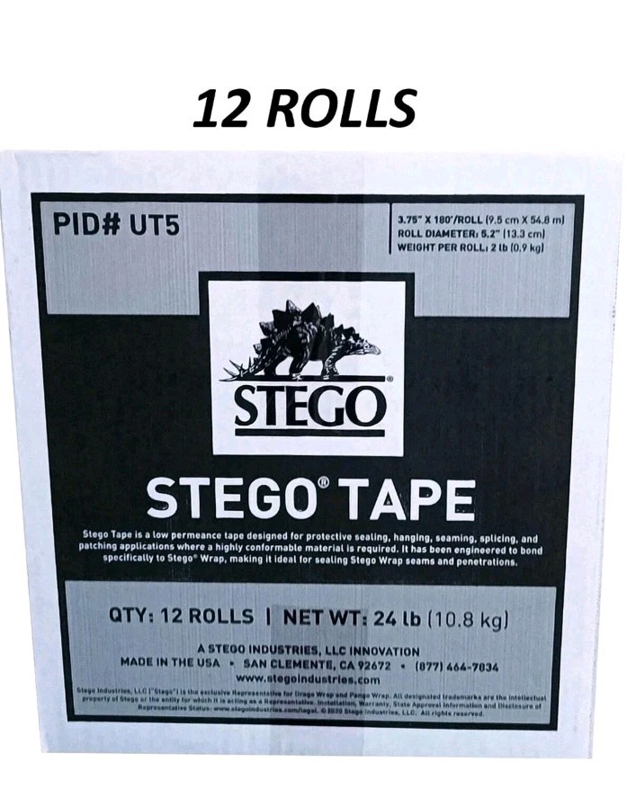 Stego Tape Red (3.75" x 180' ) - New Box of 12 Rolls - 🔥 BEST PRICE ON EBAY 🤑