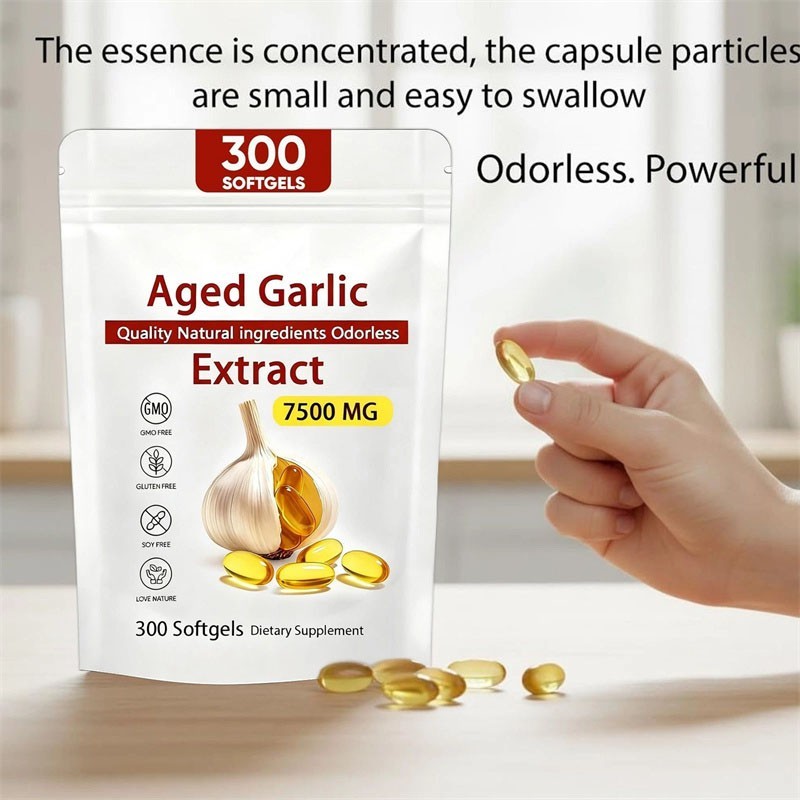 Elare Aged Garlic Extract, 300 Softgels, 7500mg Odorless | Heart & Immune US