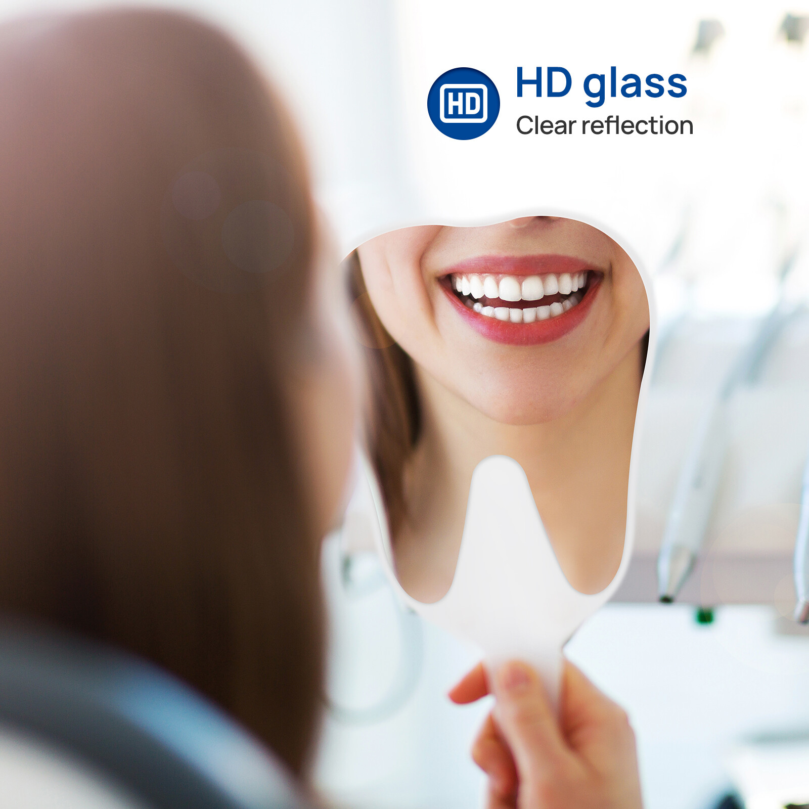 JMU Dental Mirror Tooth Shaped Hand Held Mirror Tooth Inspection Instrument