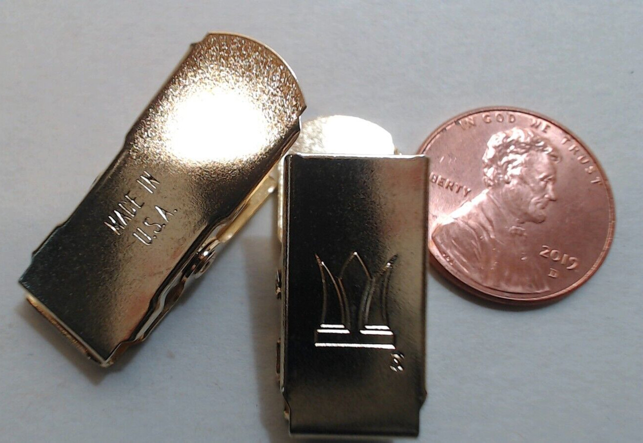 25 Small Metal Gold Tone Reseal Bag Clips Clamps Crafts Snacks Coffee USA Made