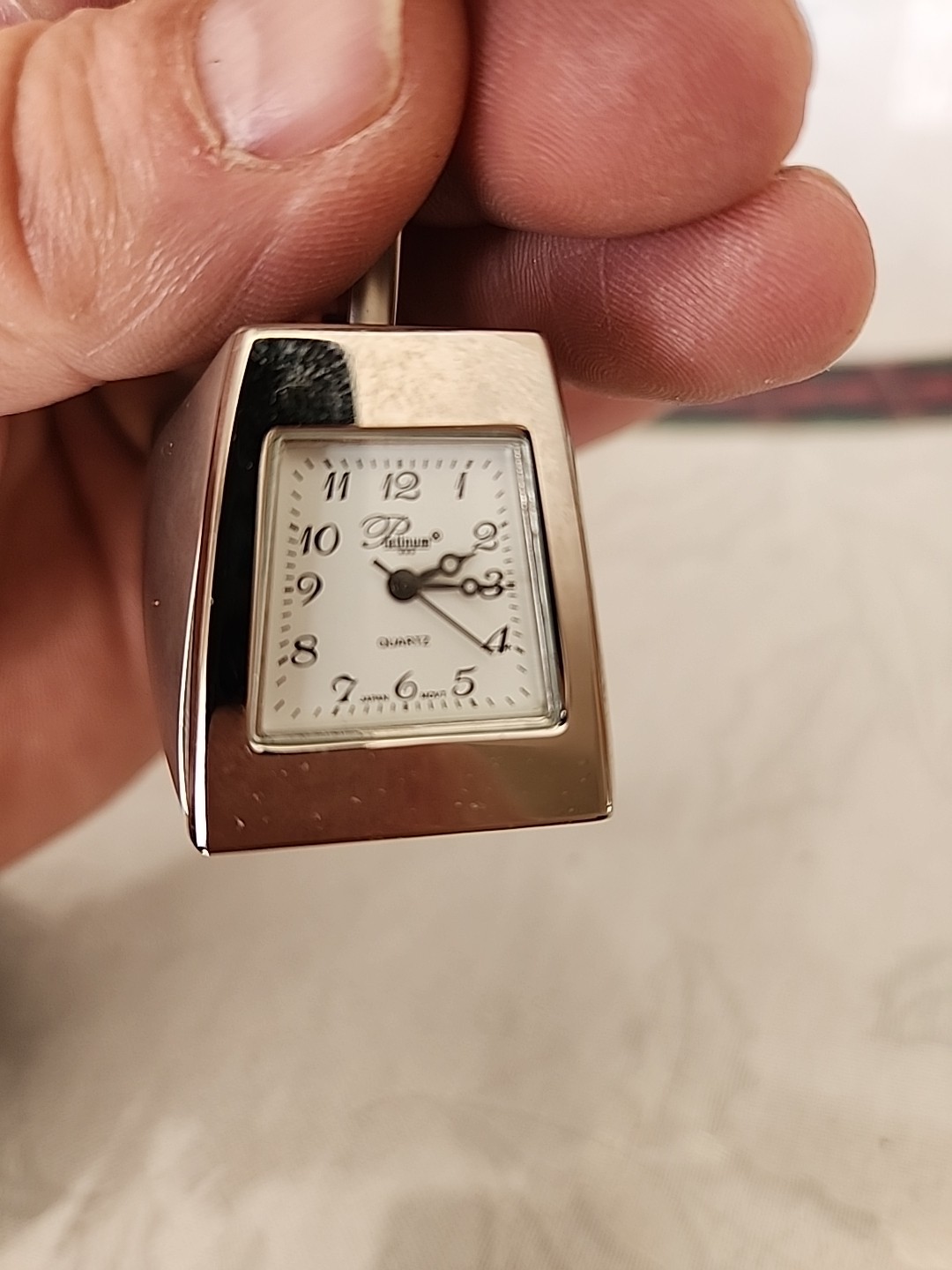 Vintage Platinum Mini Apache Helicopter Clock Desk Clock Collectible