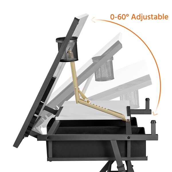 Height Adjustable Art Desk for Adults Tilting Tabletop Drafting Drawing Table
