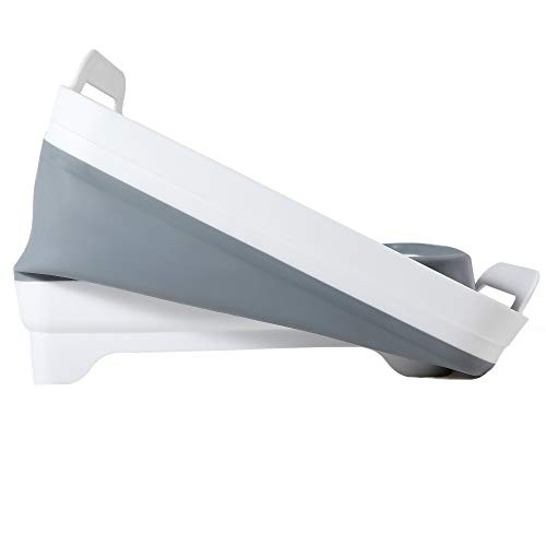 2.4 Gal(9L) Collapsible Dish Basin with Drain Plug,Space Saving Multiuse Gray