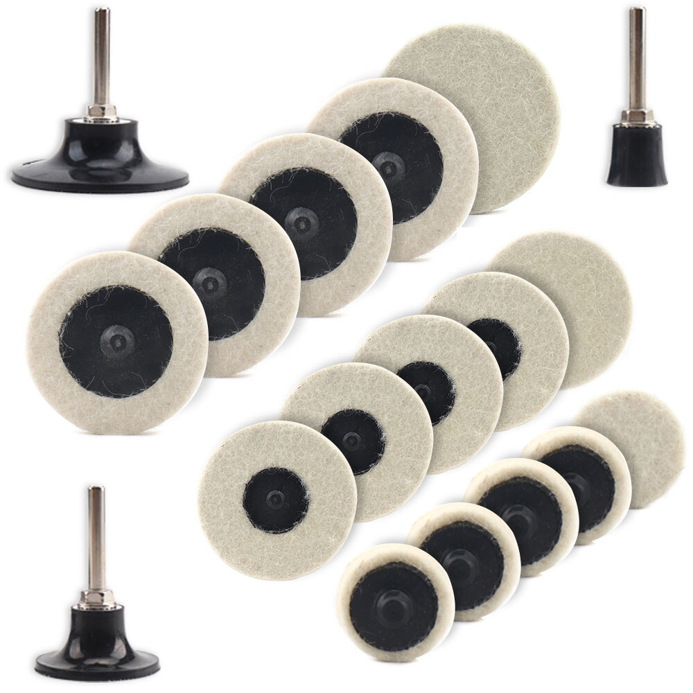 1"2"3" Wool Felt Polishing Wheel Disc Die Grinder Sanding Pads R Type Roll Lock