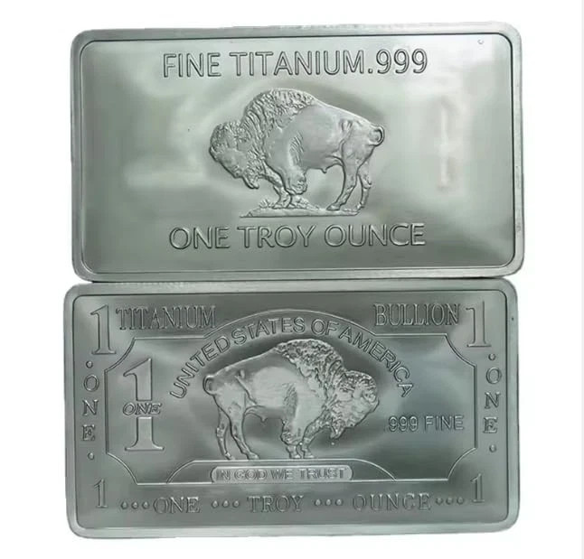 1 OUNCE OZ 999 Fine SOLID TITANIUM Precious Metal Buffalo Bar INGOT Bullion OZT