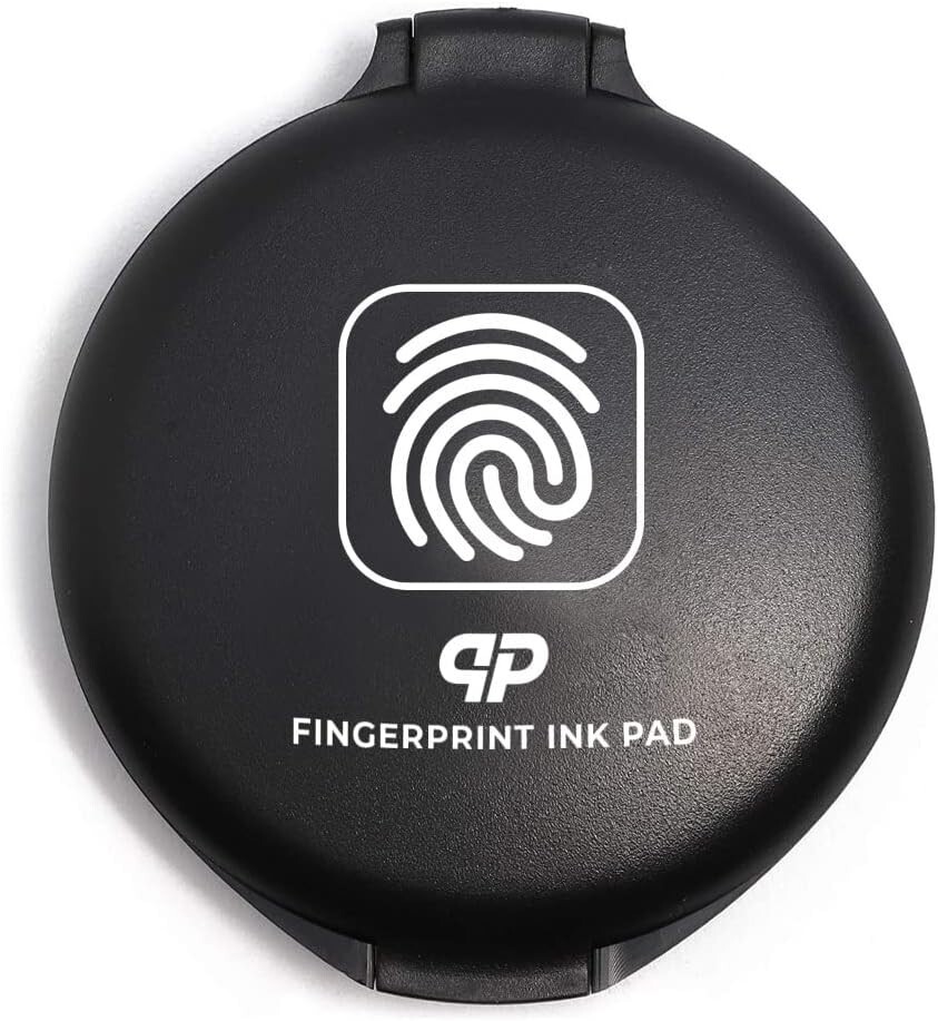 Fingerprint Ink Pad - Thumbprint Ink Pad for Notary Supplies & ID (Pack of 12)
