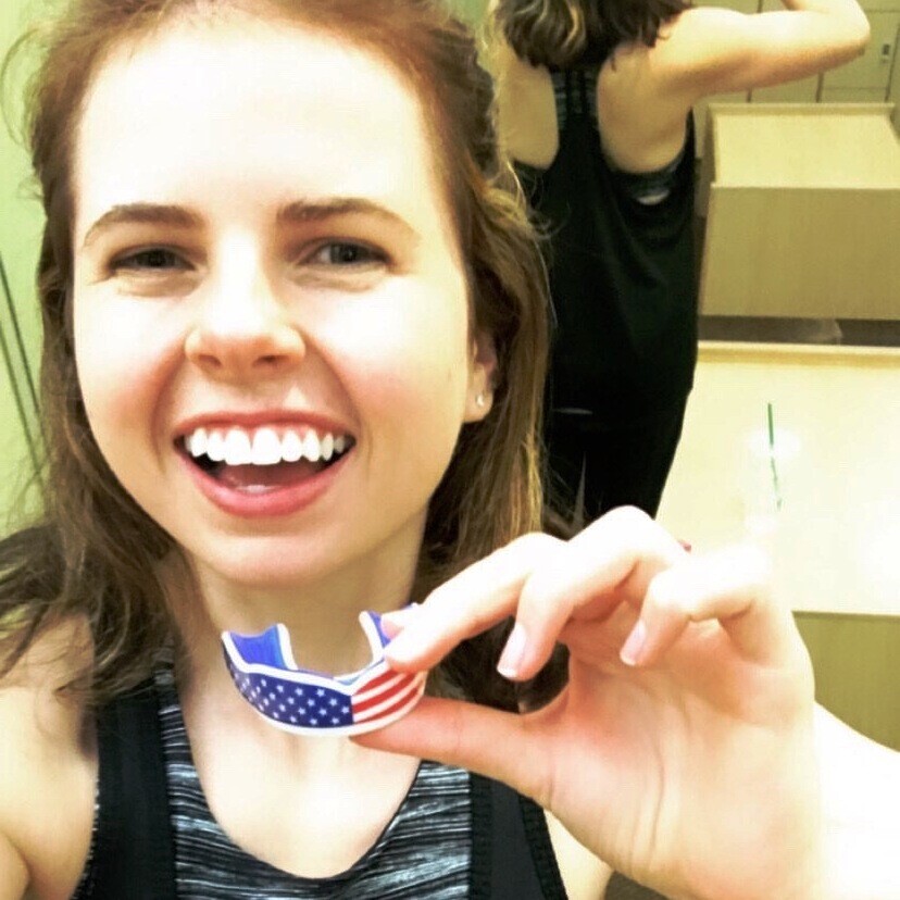 Oral Mart America Flag Youth Football Mouth Guard for Kids USA Flag Mouthpiece