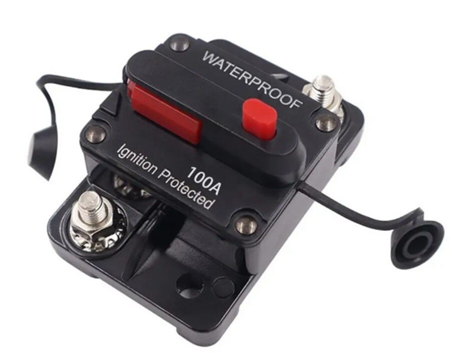 100 Amp Waterproof Circuit Breaker Auto/Marine/Solar 12-48V DC Manual Reset