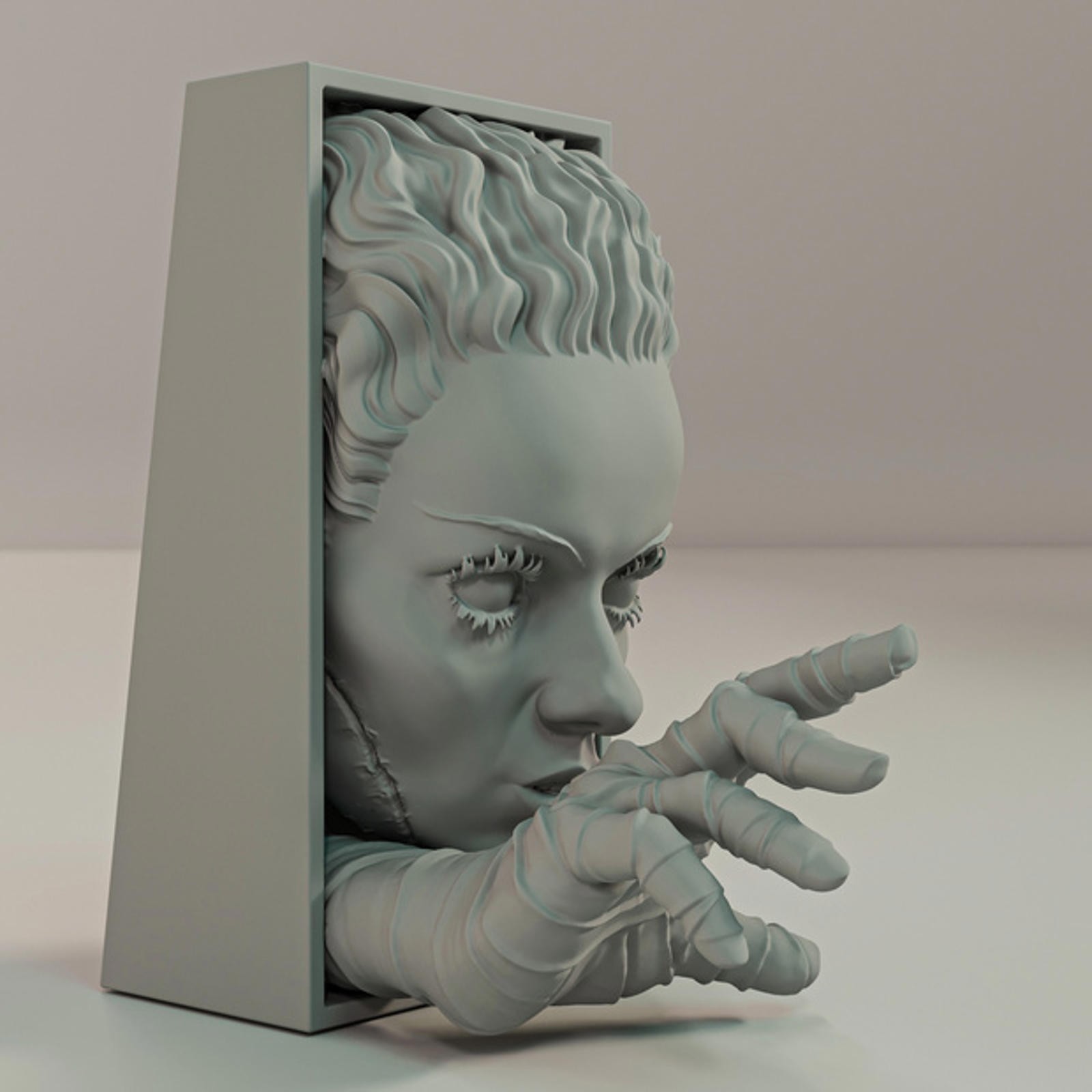 Bride of Frankenstein Book Nook - Classic Horror Bookshelf Diorama