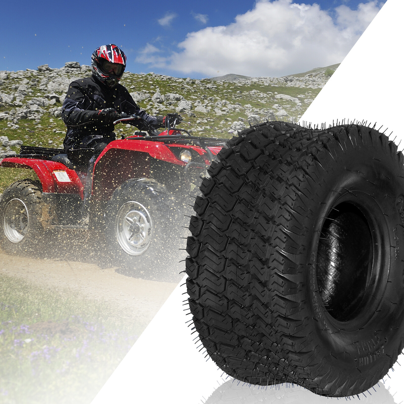 Two 15x6.00-6 Turf Tires Lawn Mower Tractor 4 Ply Rated 15x6-6 Tubeless 570Lbs