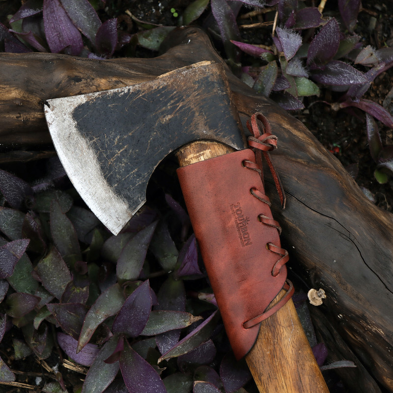 TOURBON Leather Ax Handle Guard Collar Sheath Haft Axe Cover Hatchet Protector