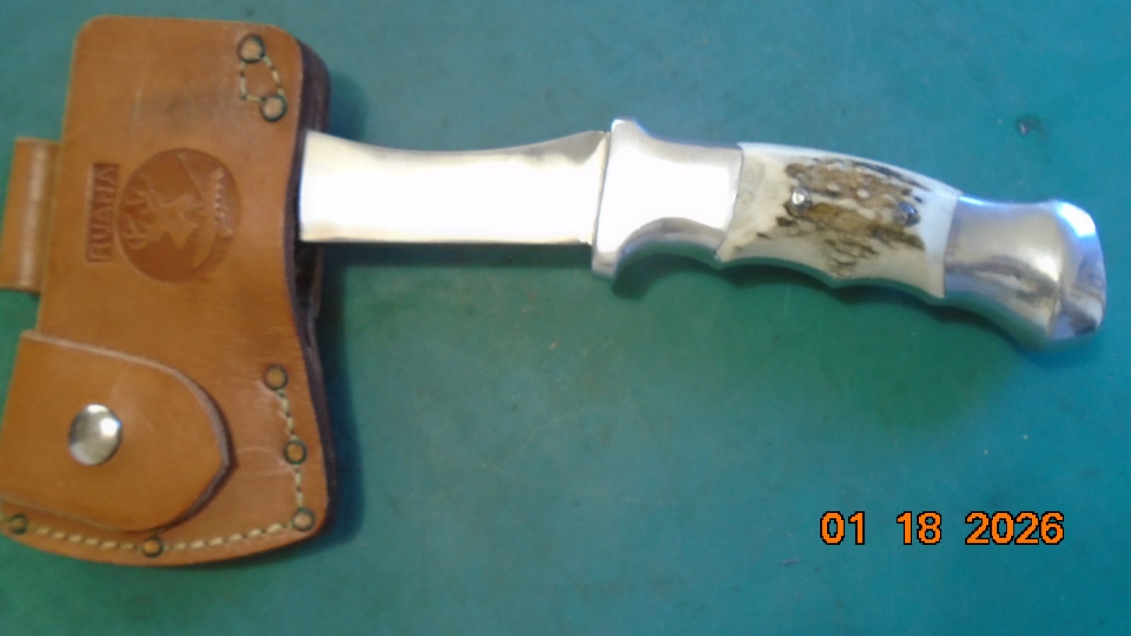 RH RUANA Bonner MT. M Stamp Hatchet / Leather Sheath 1962-1983 Unused Pristine