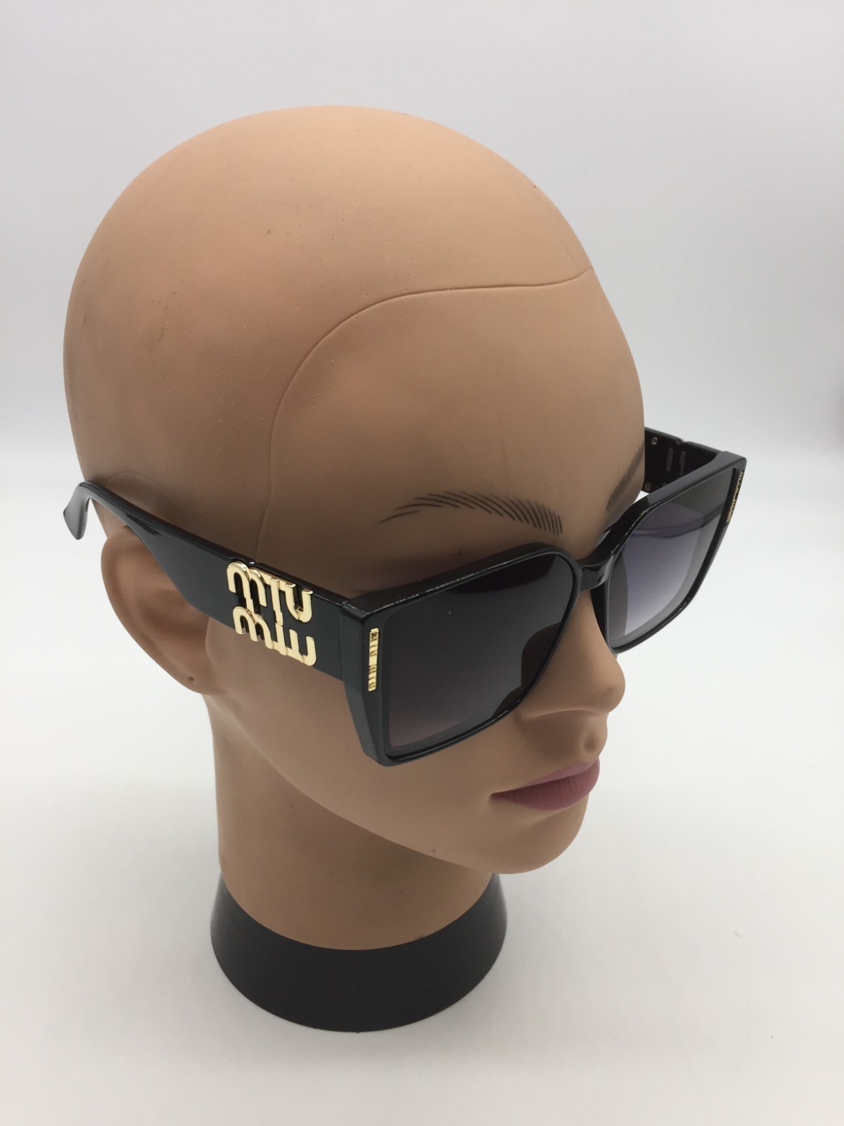 Miu Miu Fashion Black Full Rim Frame Sunglasses 50-20-145 Light Blue Lenses