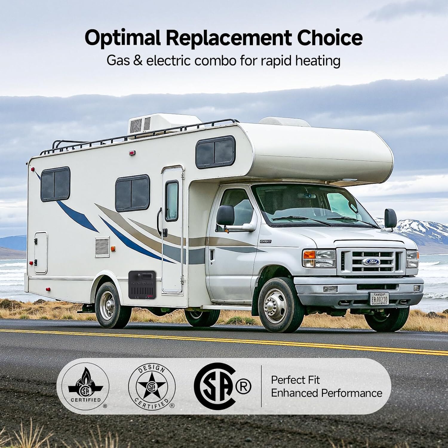 6 Gallon RV Water Heater Spark Ignition 1440 W Electric 12000 BTU Propane Gas