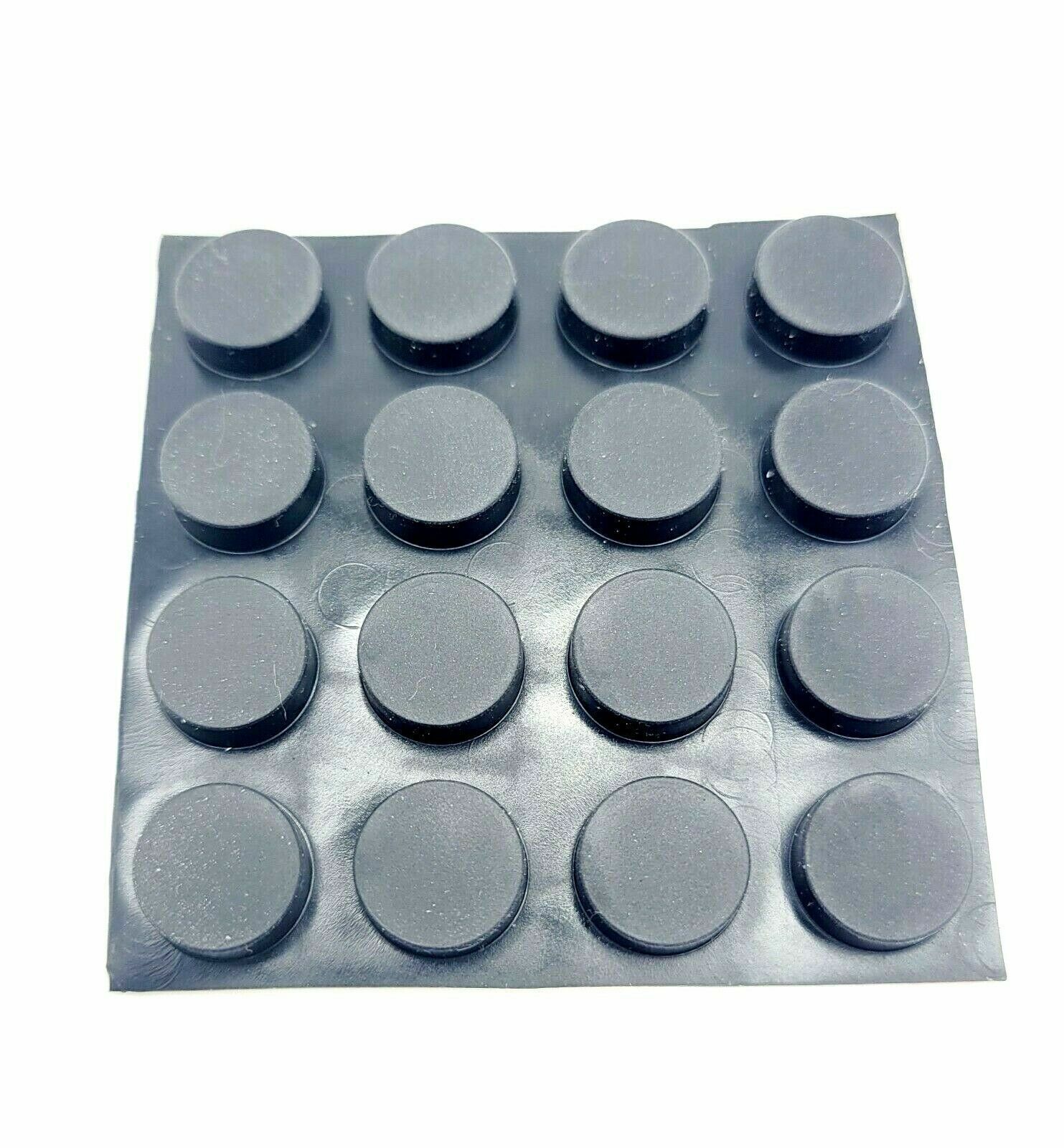 3/16" Thick x 7/16" Wide Round Stick on Rubber Feet Adhesive Bumpers Sheet of 32