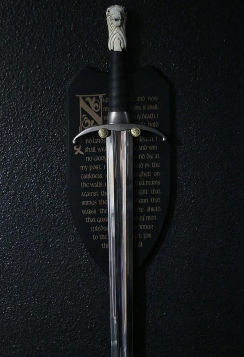 Custom Handmade JON SNOW Sword Replica from GOT series With Wall Plaque & Shaeth