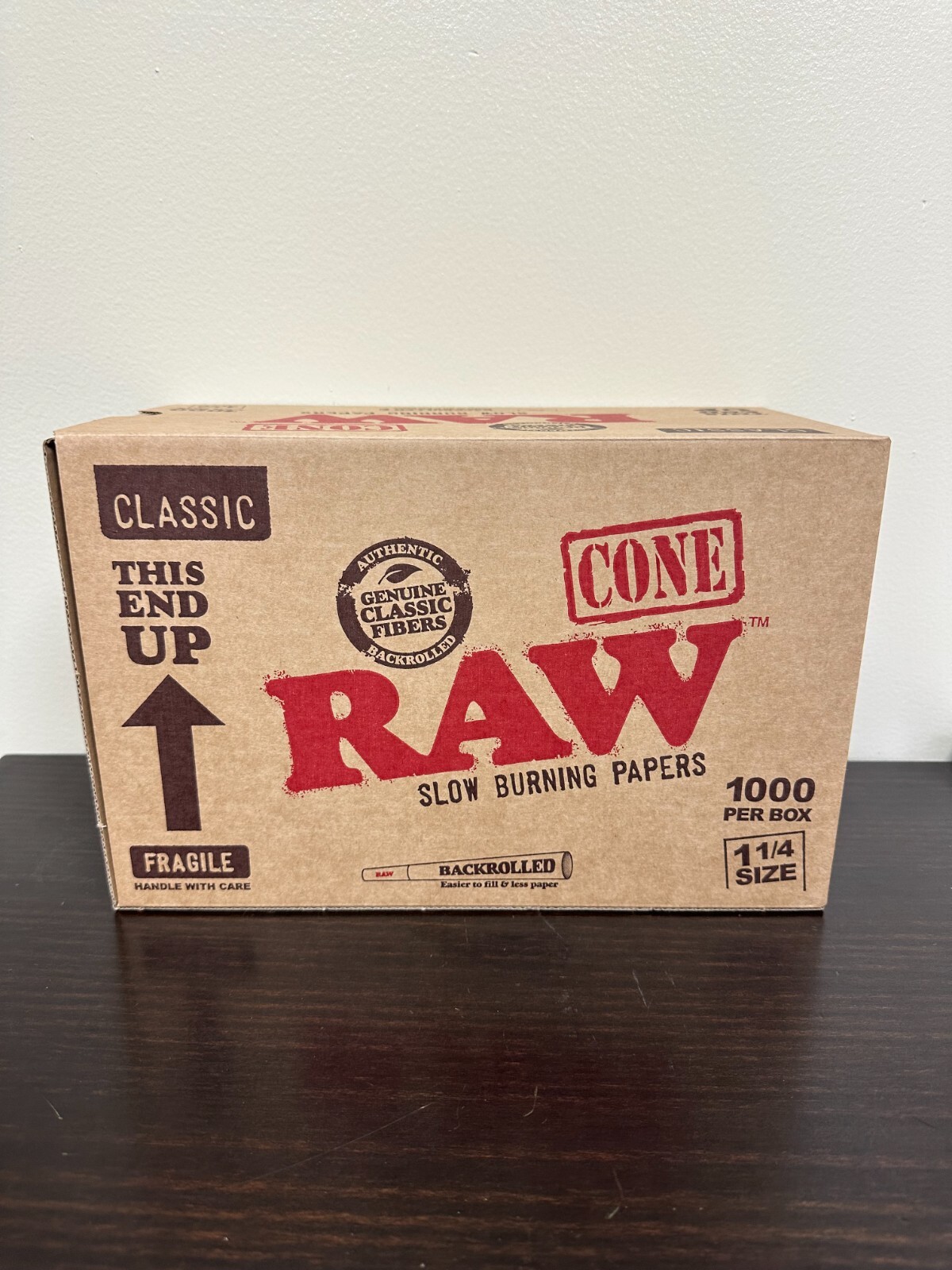 RAW Cones 1 1/4 Classic | Bulk Wholesale Box | 1000 Cones BackRolled New Release