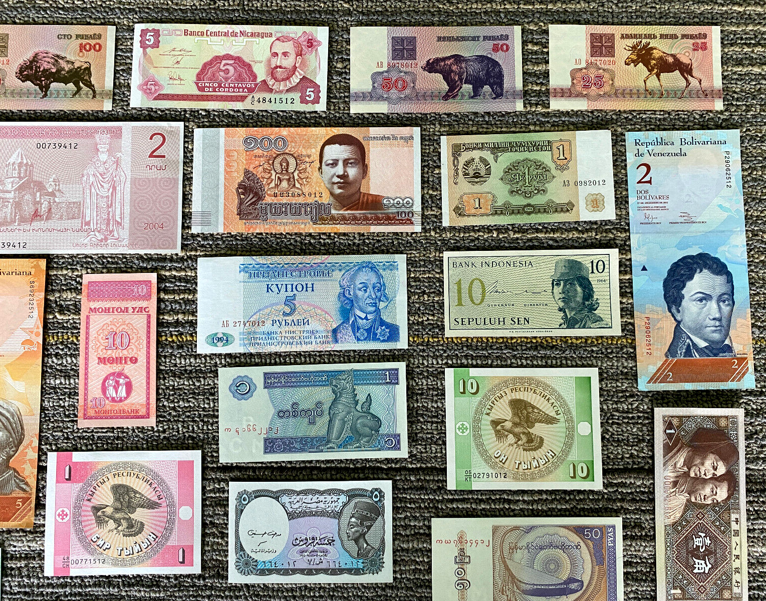 30 DIFFERENT Banknotes UNC Crisp Currency Foreign World Paper Money