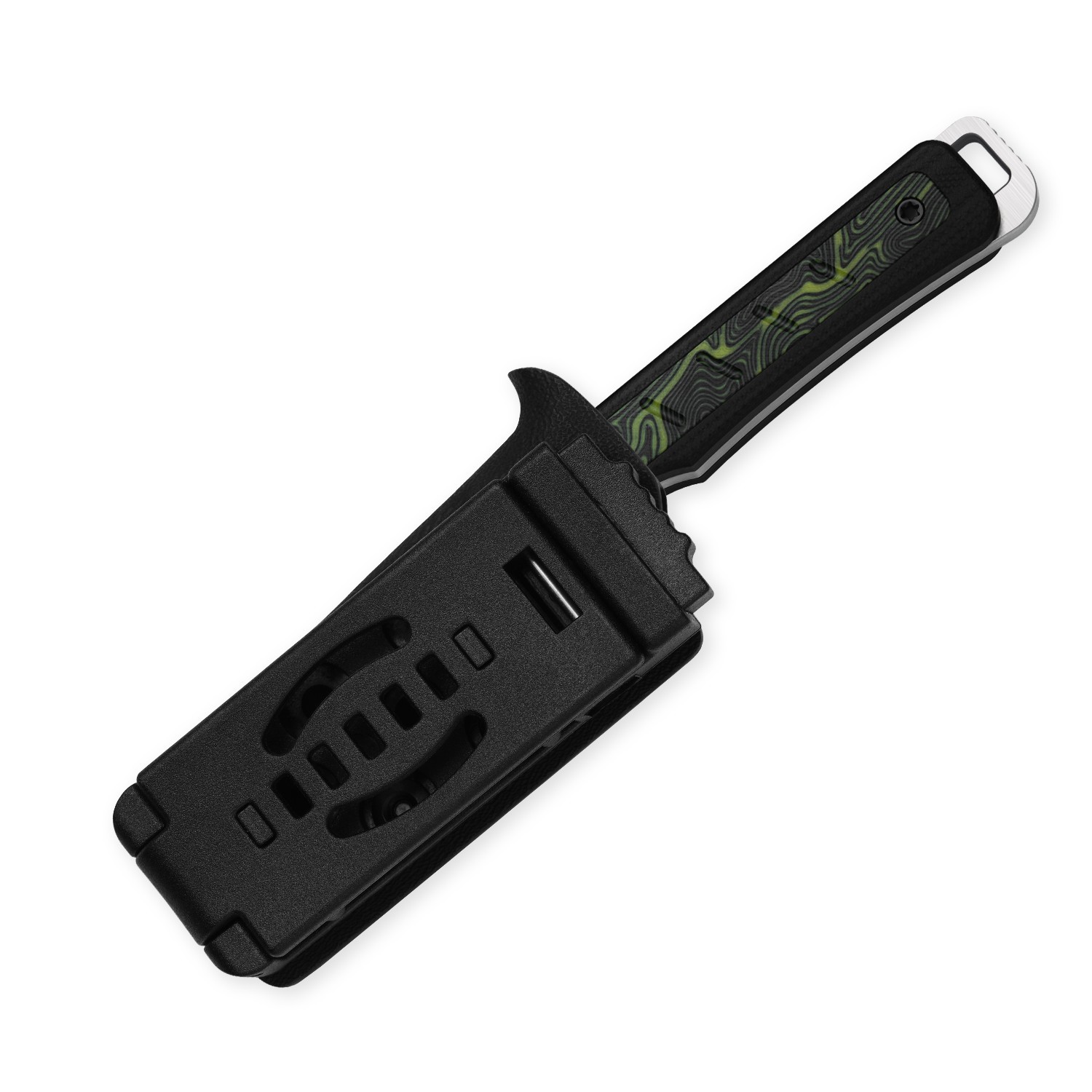 Kizer Whiskey Jack Fixed Knife AEB-L Blade G10 & Damascus G10 Handle With Sheath