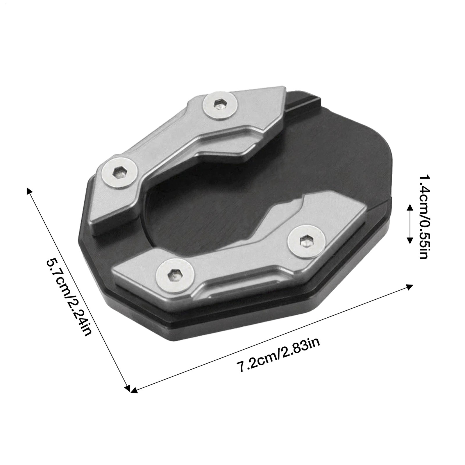 Universal Motorcycle Kickstand Base Plate Stand Pad Extension Foot Side Stand