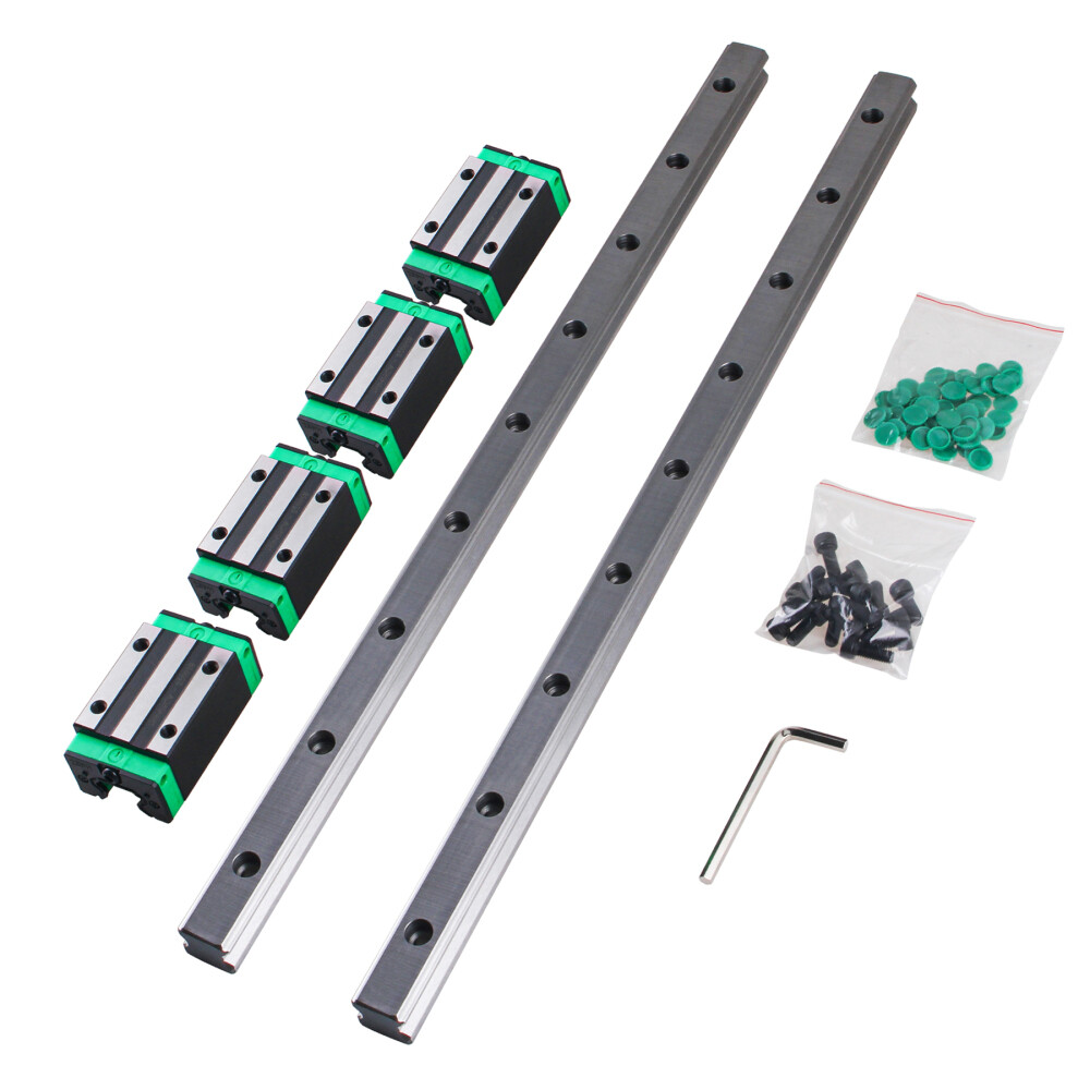 2PCS HGR20 Linear Guide Rail 200~2200mm +4PCS HGH20CA Slide Blocks for CNC DIY