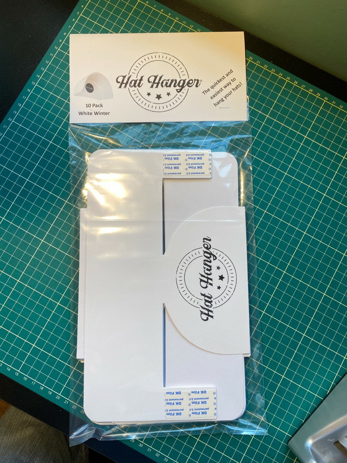 10 Pack Hat Hangers - Removable Tape Mounted - Rack Hook Cap Wall Mount No Nails