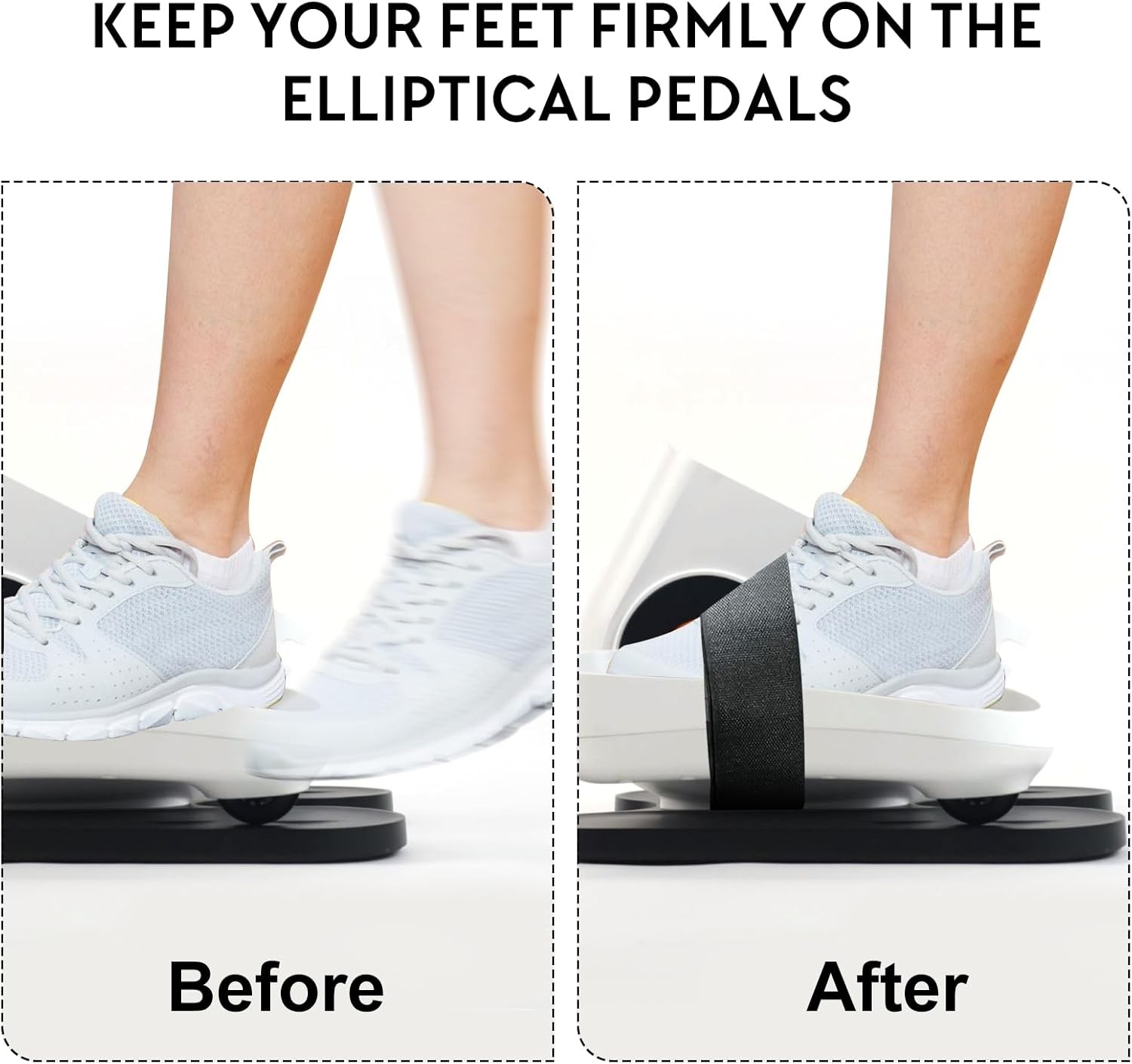 Leg Exerciser Traction Straps, Under Desk Elliptical Pedal Band for Seniors, Sec