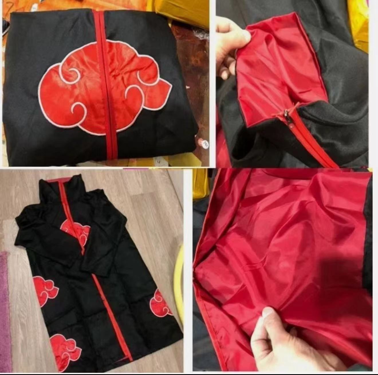 Naruto Akatsuki Cloak Set with Headband Necklace and Ring – Cosplay Costume