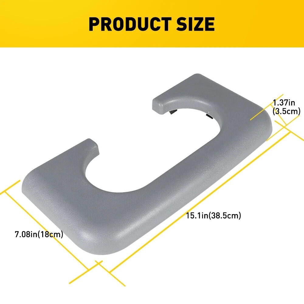 For Ford F-250 350 450 Center Console Cup Holder Armrest Pad Gray From 1999-2010