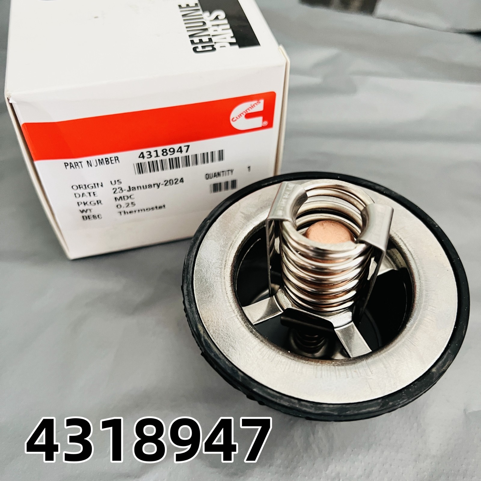 NEW GENUINE OEM 4318947 Thermostat 180 For Cummins ISX Genuine Cummins