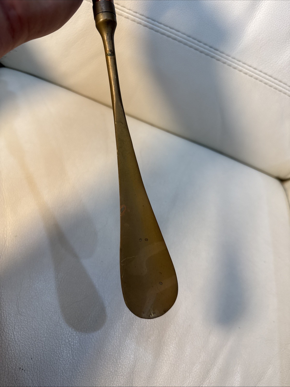 Vintage Brass Horse Head Shoe Horn 20” Wooden Handle Long Shoe Horn